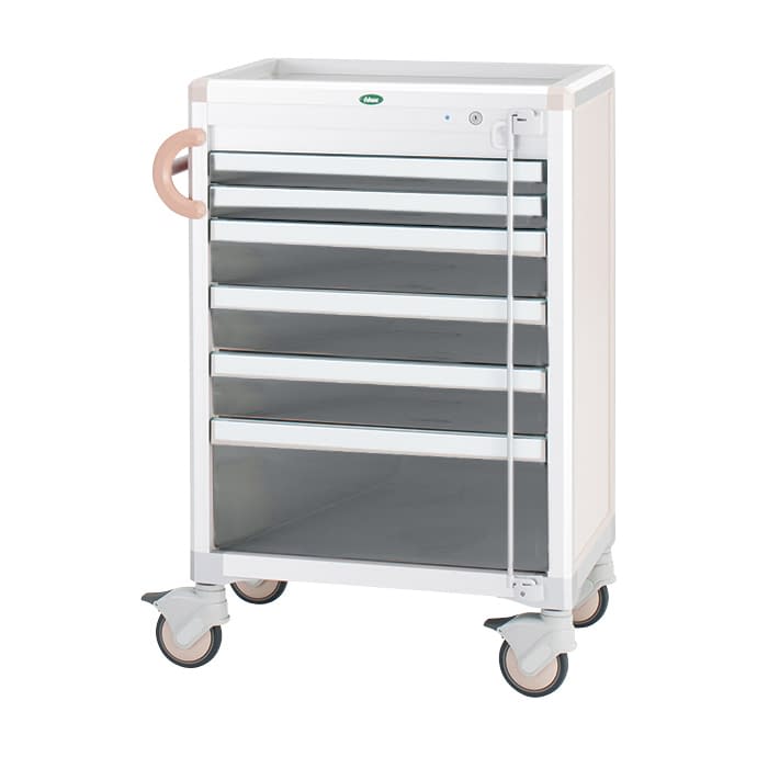 麻酔カート 24-8018-0003 トレー：透明 サカセ化学工業 C60-A01B(ホンタイ:ピーチ)