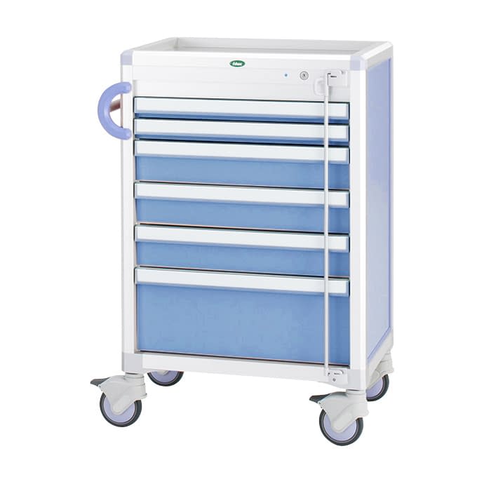 麻酔カート 24-8018-0102 トレー：ブルー サカセ化学工業 C60-A01B(ホンタイ:ブルー)