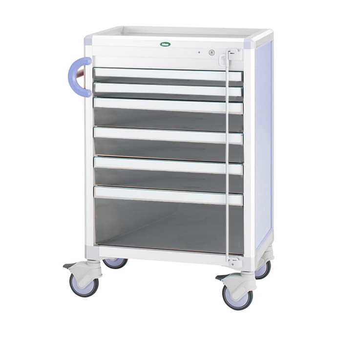 麻酔カート 24-8018-0103 トレー：透明 サカセ化学工業 C60-A01B(ホンタイ:ブルー)