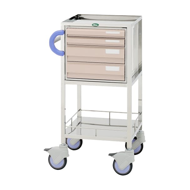 処置・包交カート 24-8019-0101 引出：ピーチ サカセ化学工業 CUA3-1219B(ホンタイ:ブルー