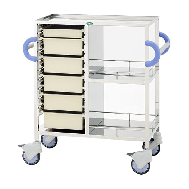 処置・包交カート 24-8020-0104 トレー：ニュートラル サカセ化学工業 C34-1162B(ホンタイ:ブルー)