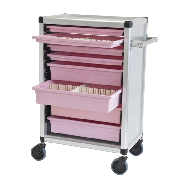 キャビトレーワゴン(本体) 材料搬送カート 24-8290-00 トクヤマ TKC-A5TR(ピンク)