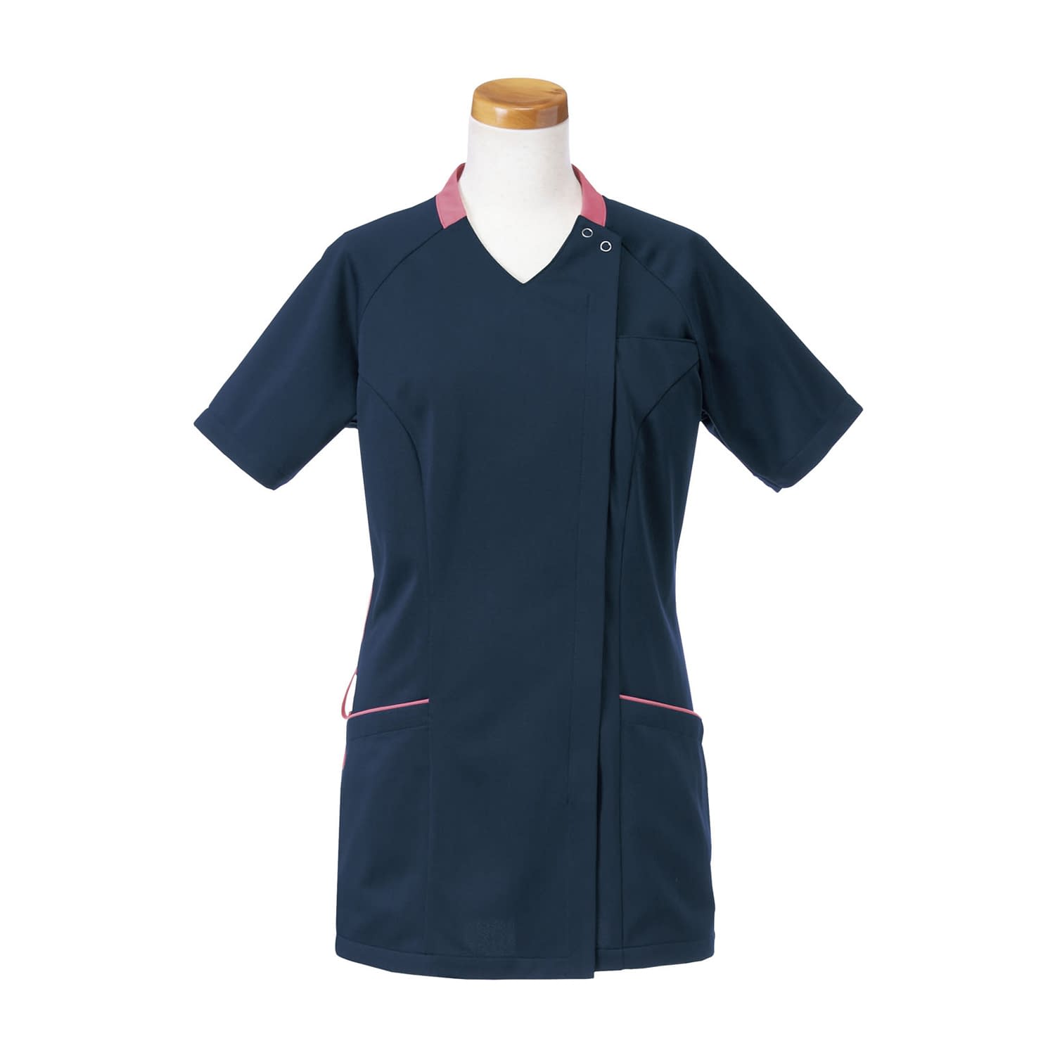 半袖スクラブジャケット 診察衣 24-8124-0006 4L リゼルヴァ R8947(コーラル)