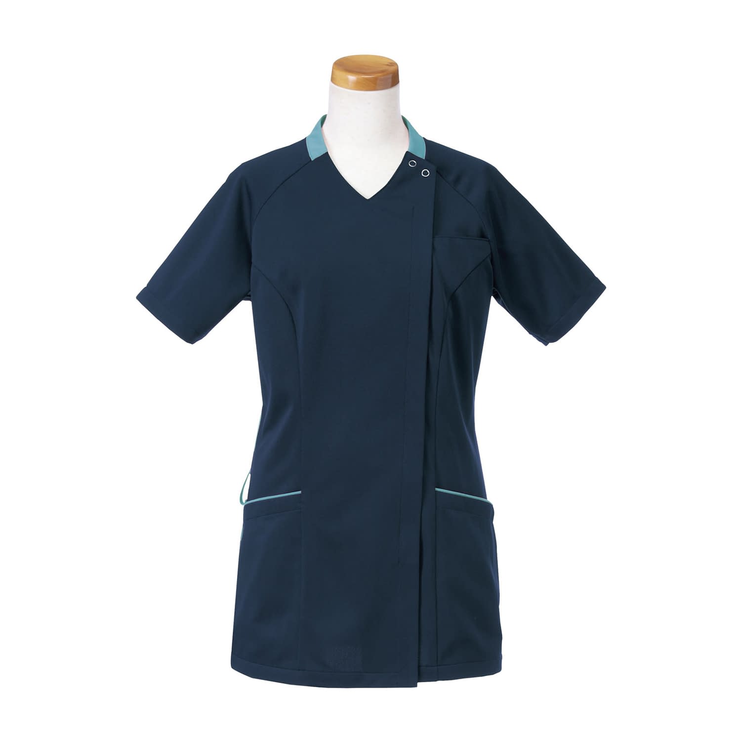 半袖スクラブジャケット 診察衣 24-8124-0402 M リゼルヴァ R8947(アクア)