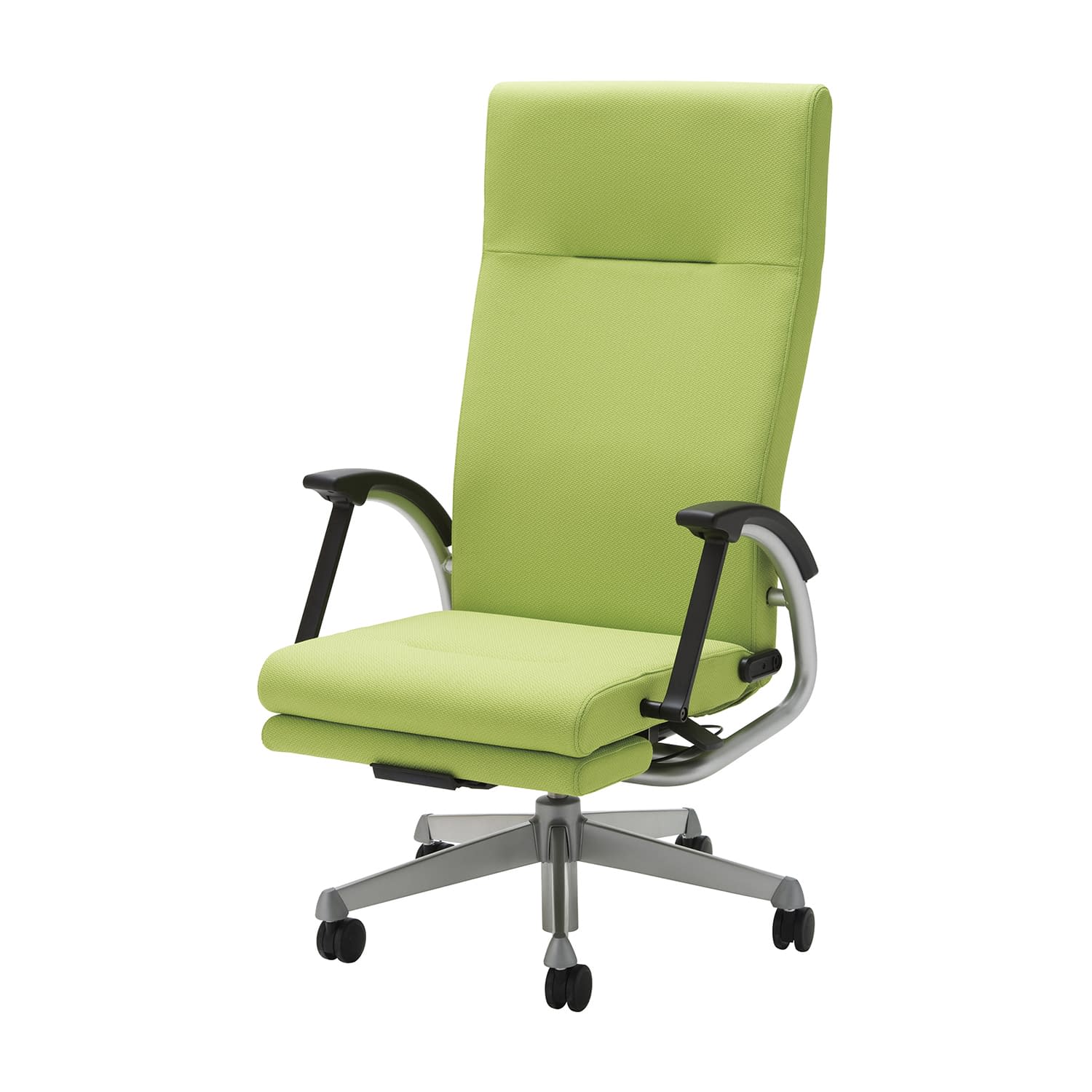 ドクターチェア(フルフラットタイプ) 診察椅子 24-8966-0002 ライトグリーン(布) MATSUYOSHI MY-N1210AL(フットレストツキ)