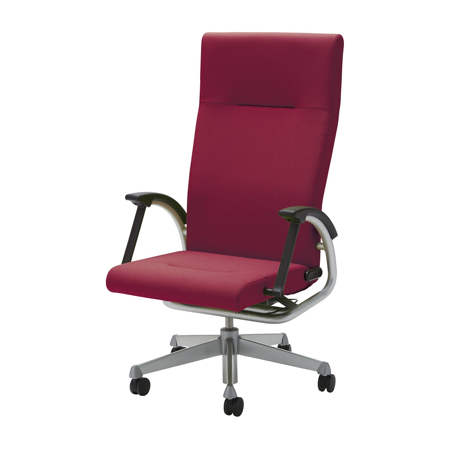 ドクターチェア(フルフラットタイプ) 診察椅子 24-8966-0003 ワインレッド(布) MATSUYOSHI MY-N1210AL(フットレストツキ)