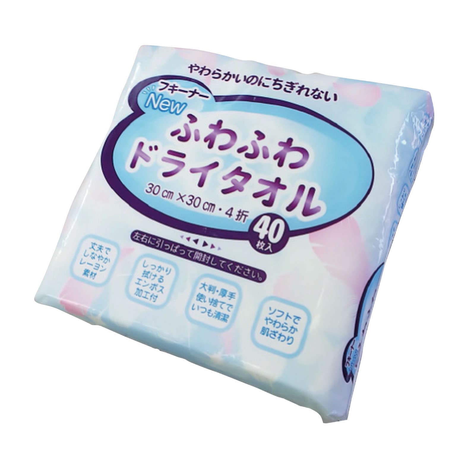 フキーナーふわふわドライタオル 24-8704-02 三和紙工 40マイX24パック(30X30CM)