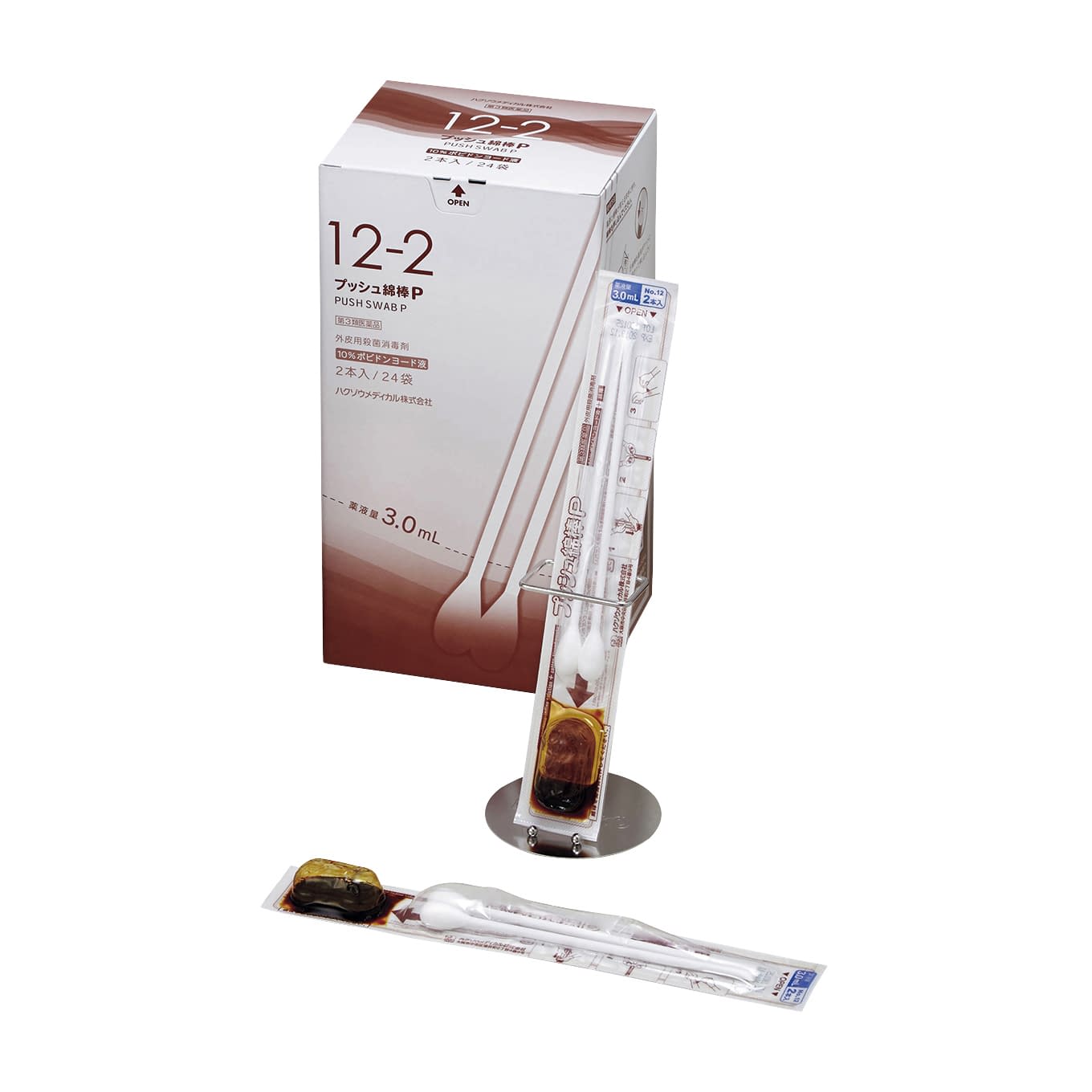 ハクゾウ プッシュ綿棒P NO12-2 24-8623-01 ハクゾウメディカル NO.12(2ホンX24フクロ)