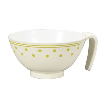 らくらく飯椀 ドット グリーン 介護用食器 24-8226-01 カノー 72644(グリーン)