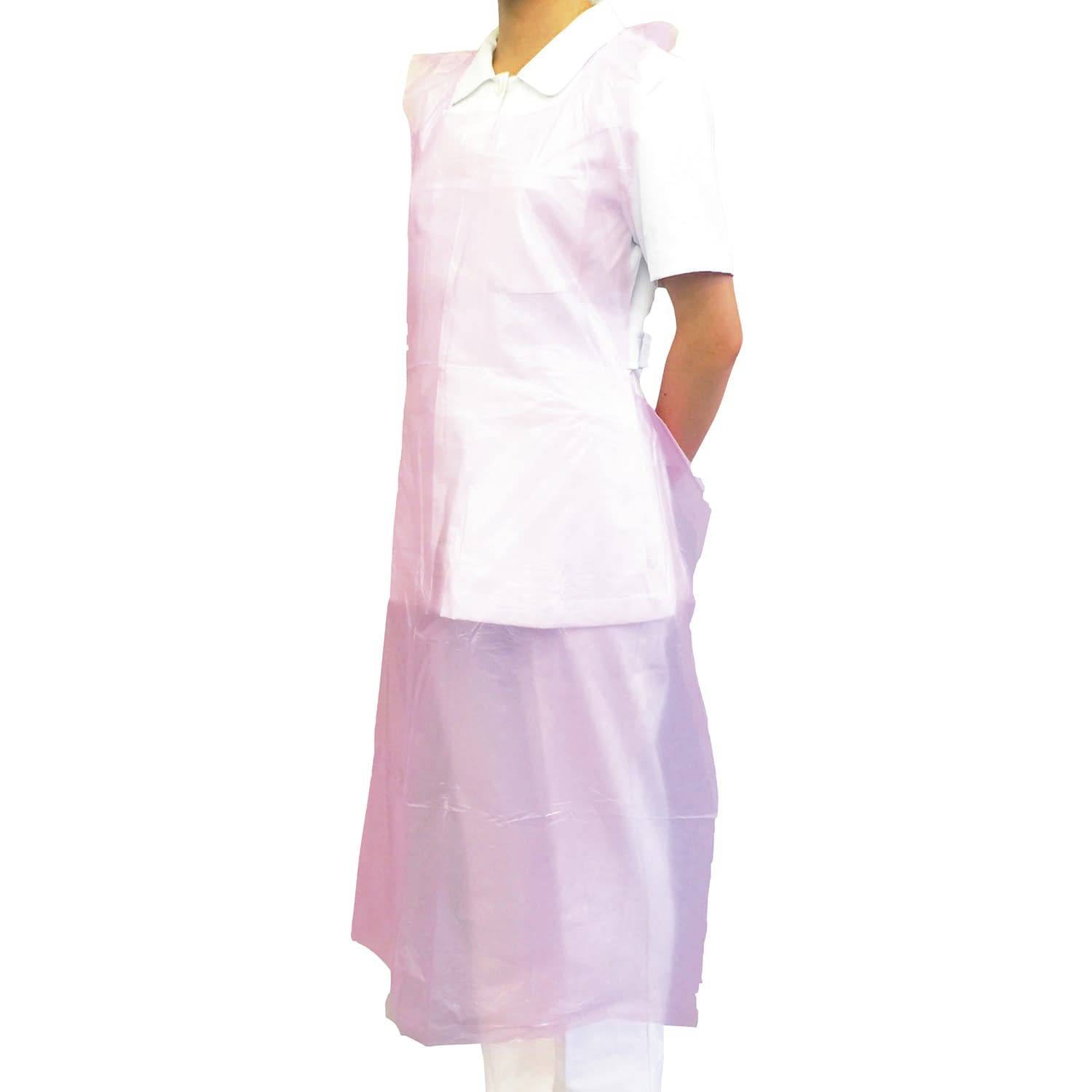 オールワンプラスチックエプロン エプロン(ポリエチレン) 24-8786-01 日本ヒューマンメディク APA-2(ピンク)50マイ