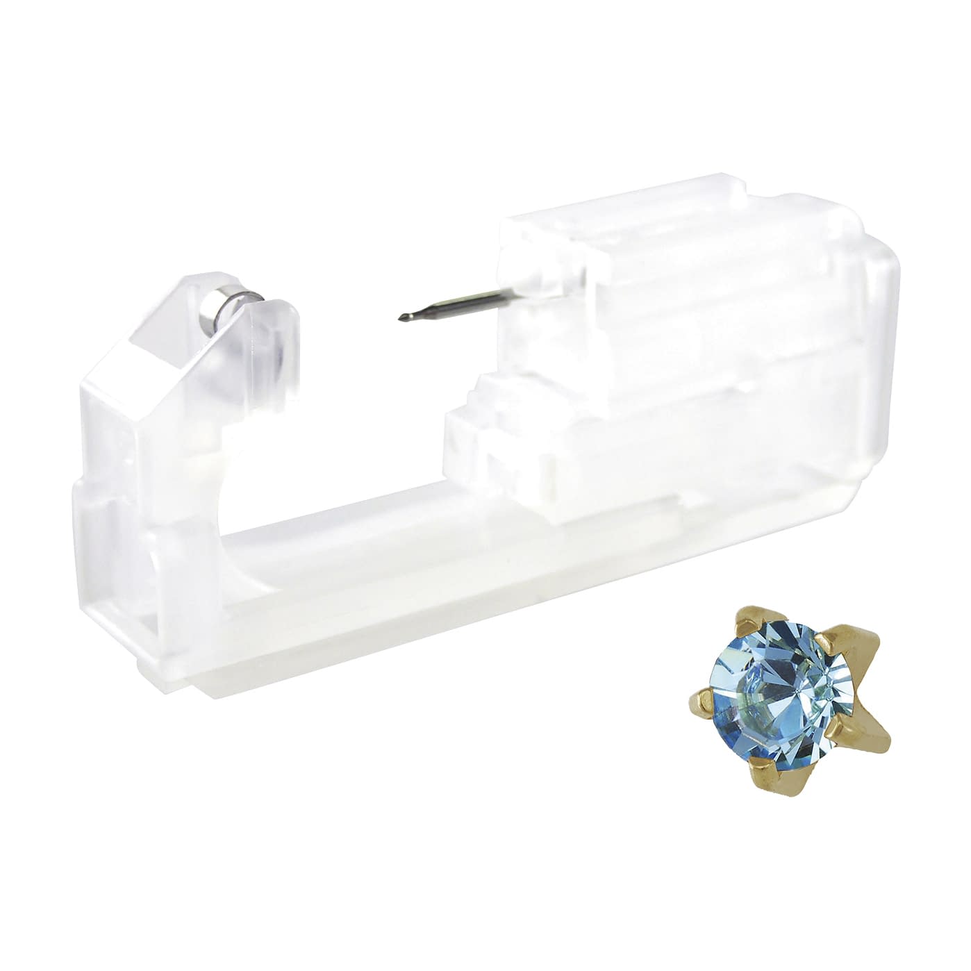 滅菌済セイフティピアッサー(チタン処 3月アクアマリン 医療用ピアス 24-8553-02 JPS 7M103ZL(アクアマリン)