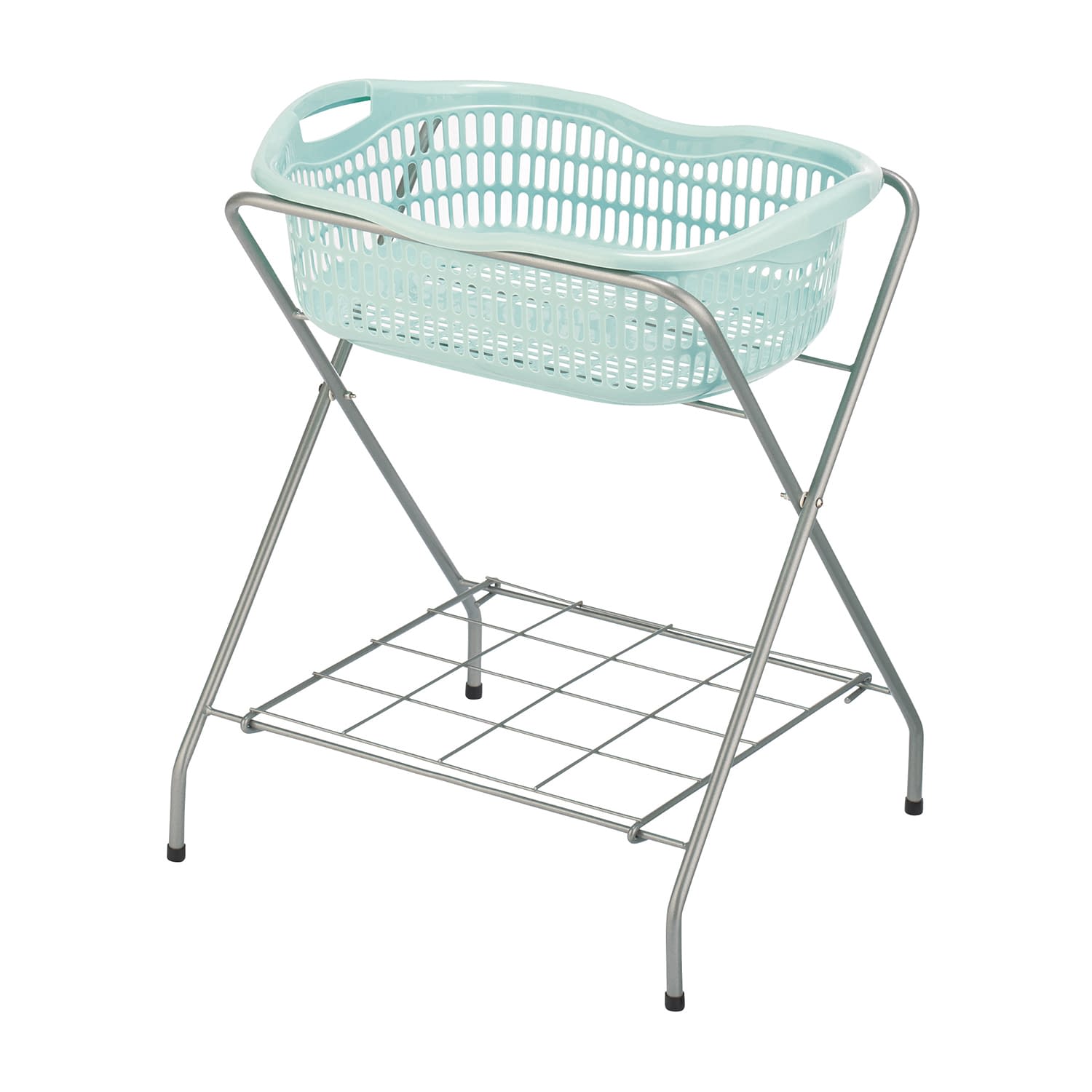 マツヨシSN脱衣カゴ(1段) 衣類カゴ 24-4500-03 MATSUYOSHI SN-BK02MB(ミントブルー)