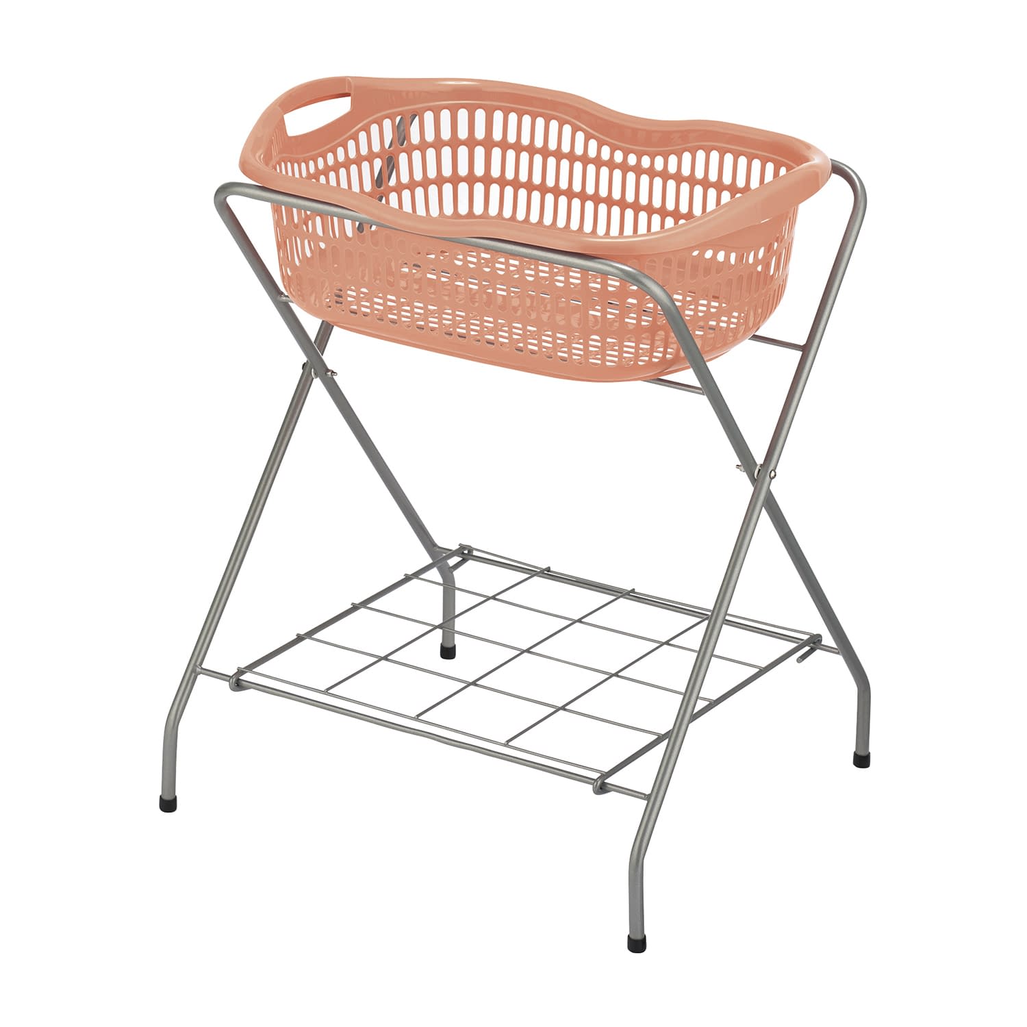 マツヨシSN脱衣カゴ(1段) 衣類カゴ 24-4500-04 MATSUYOSHI SN-BK02PO(ペールオレンジ