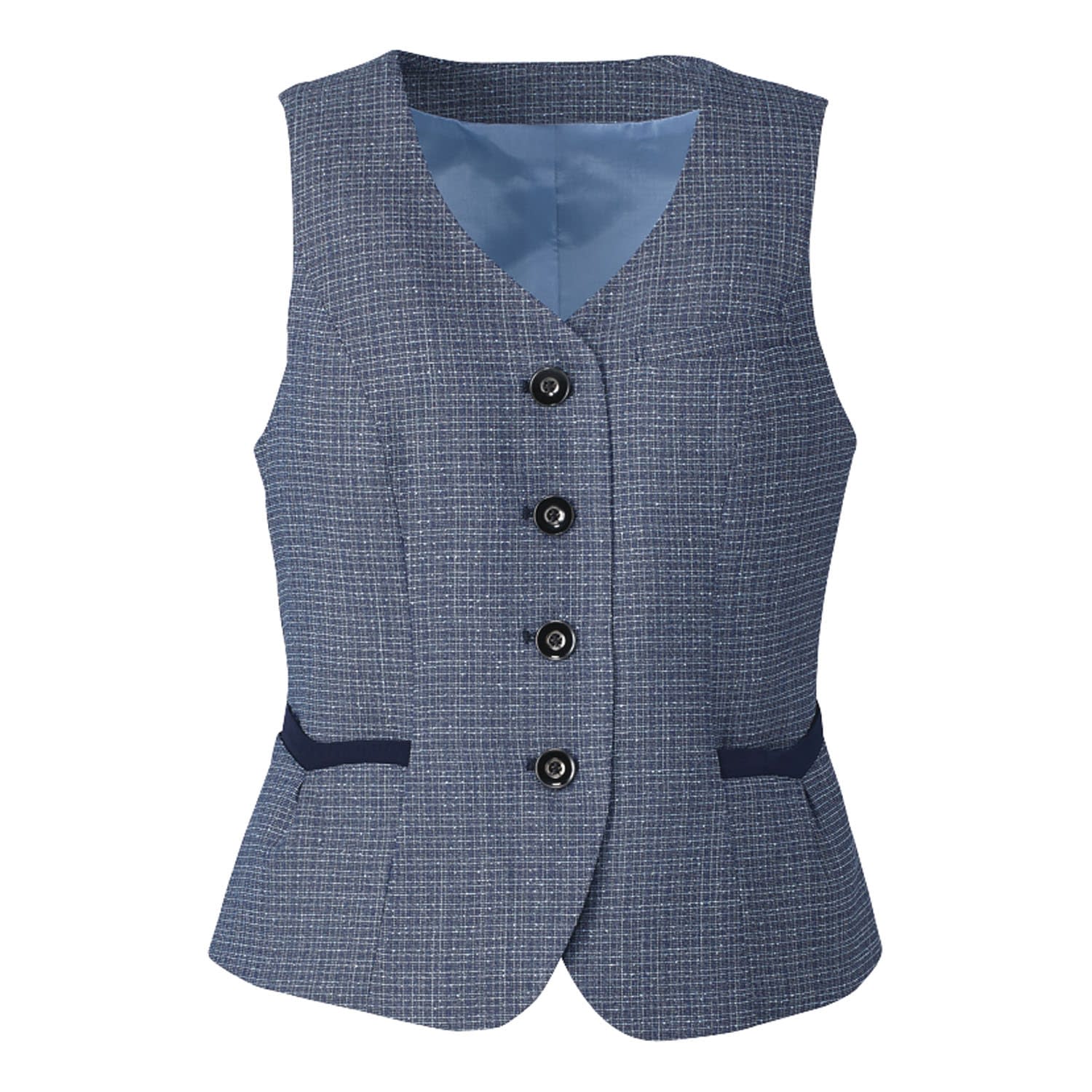 ベスト 事務服 24-8164-0006 15号 ENJOY EAV684(ブルーチェック)