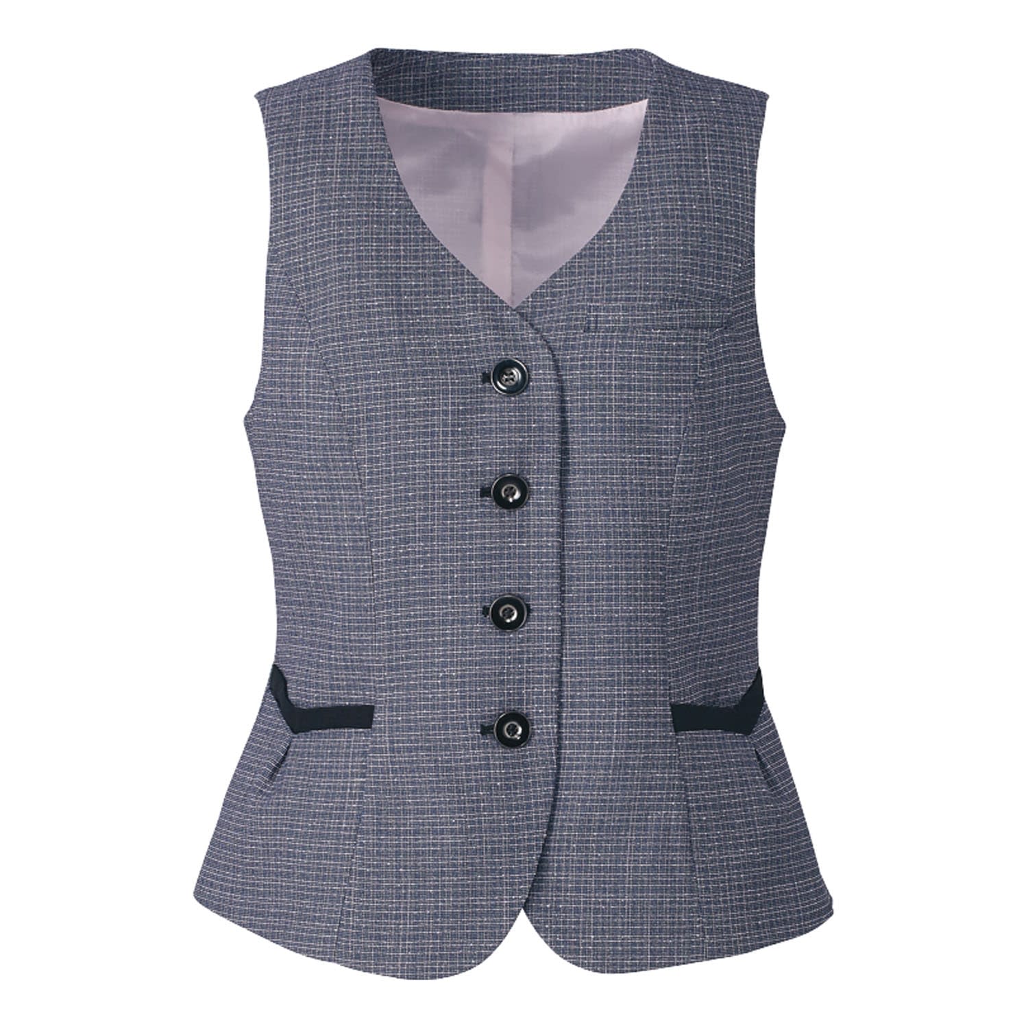 ベスト 事務服 24-8164-0102 7号 ENJOY EAV684(ピンクチェック)