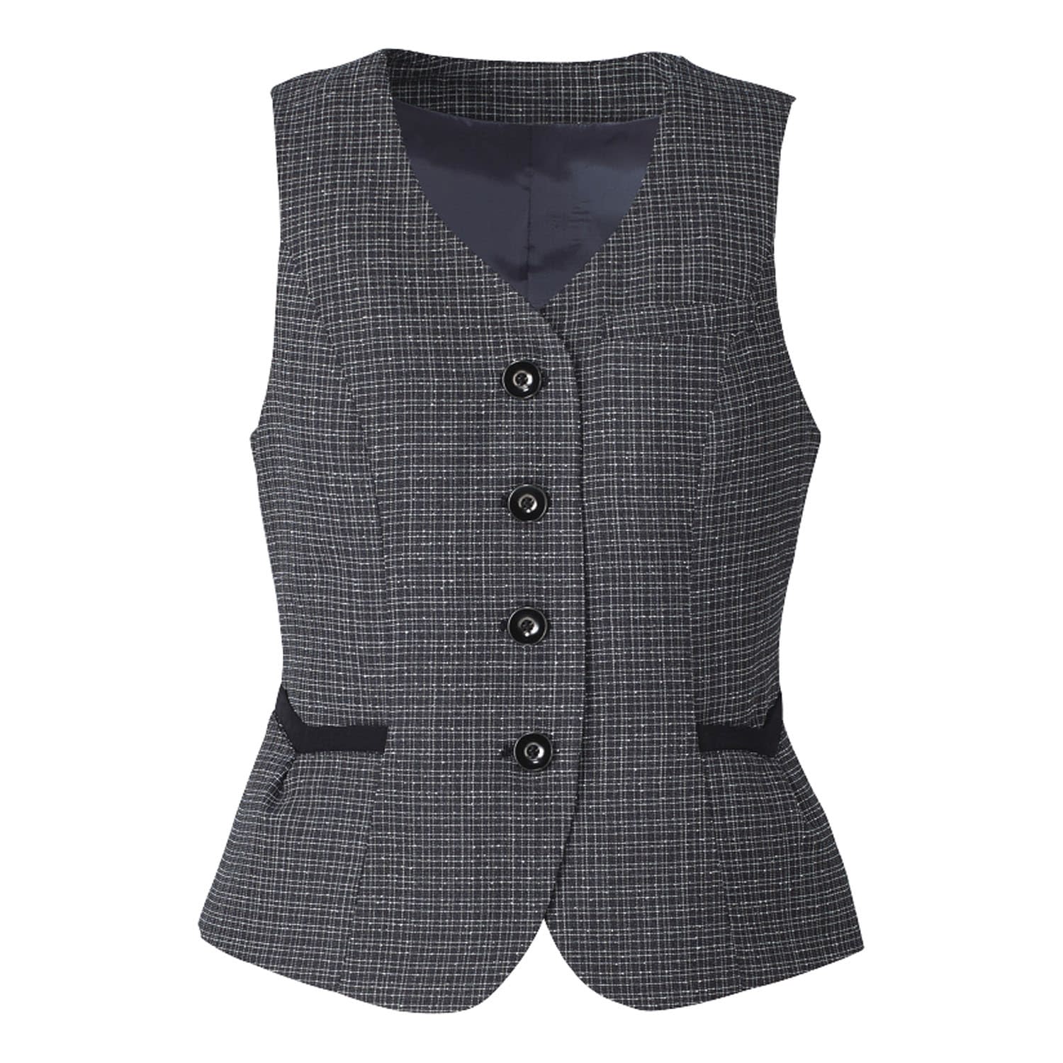 ベスト 事務服 24-8164-0201 5号 ENJOY EAV684(ブラックチェック)