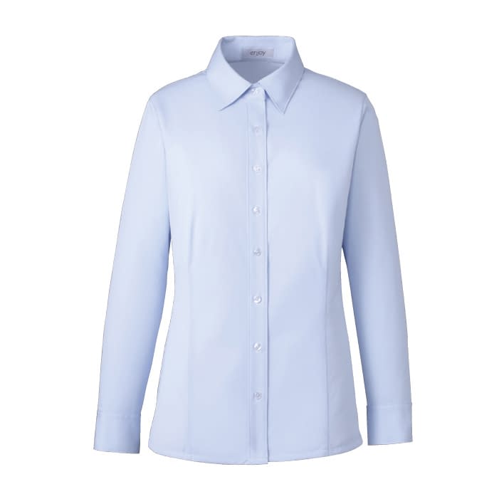 長袖シャツブラウス 事務服 24-8169-0003 9号 ENJOY EWB690(ブルー)