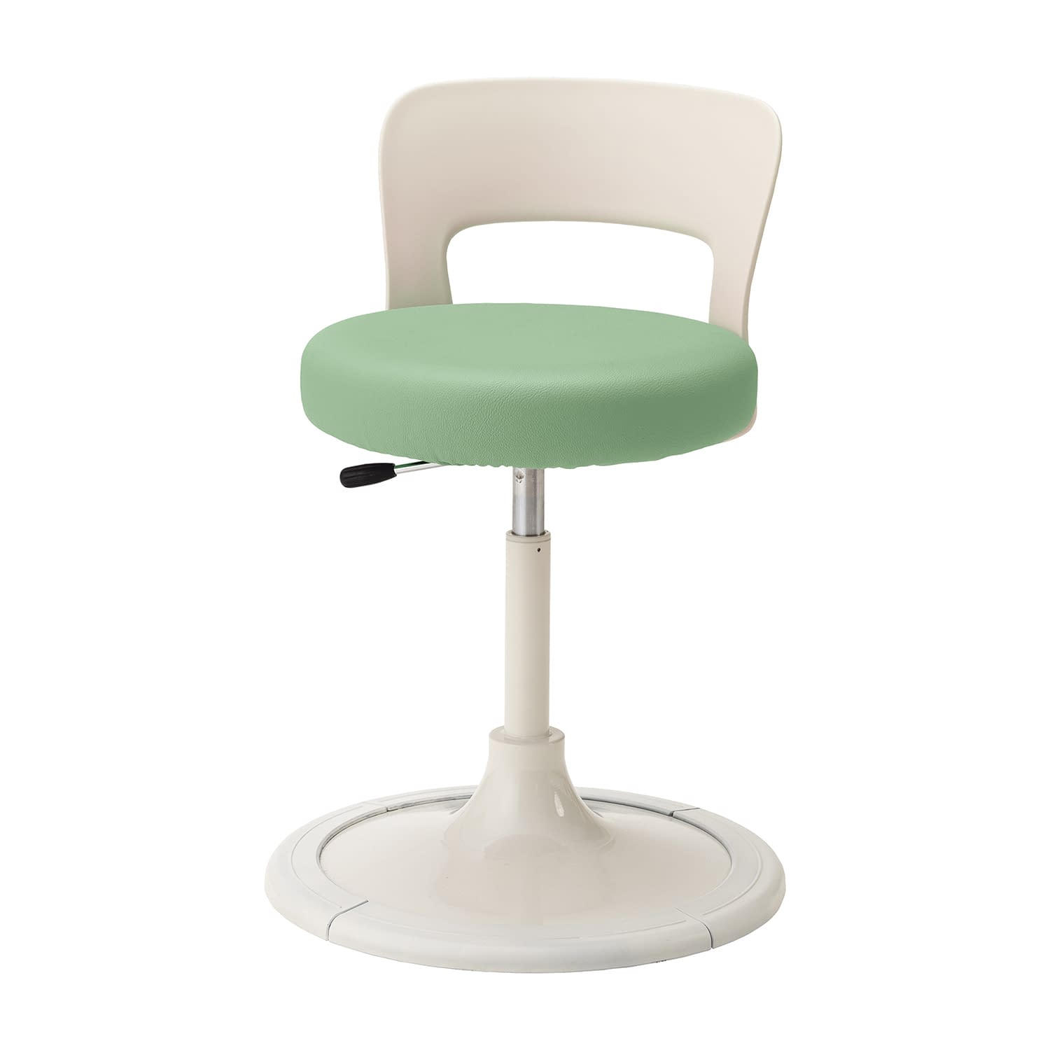 マツヨシ クランケチェア(背付) 樹脂プロテクター付 診察椅子 24-9042-0101 アップルグリーン MATSUYOSHI MY-N3249(プロテクターツキ)