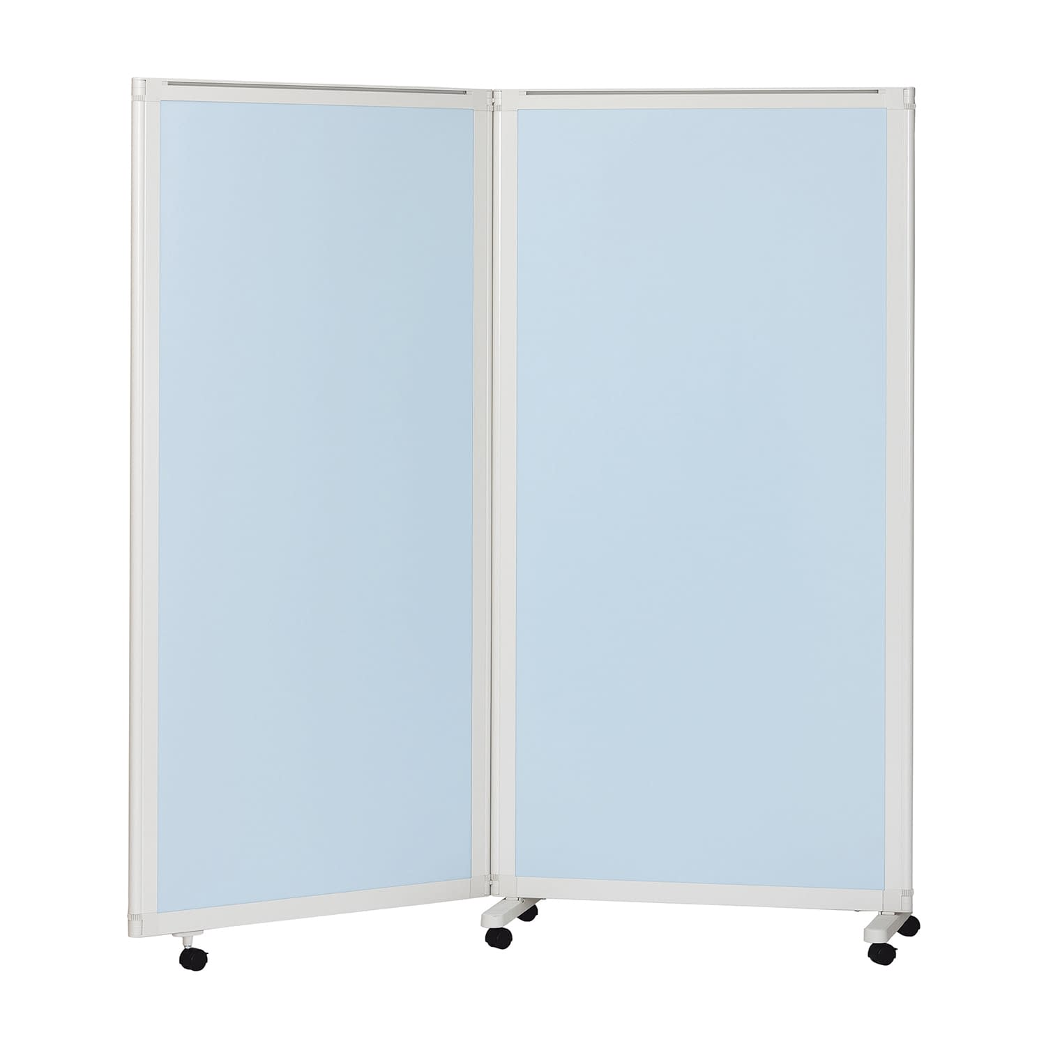 マツヨシキャスター付スクリーン(2連 衝立 24-8959-0502 スカイブルー MATSUYOSHI MY-N3585(180X180CM)