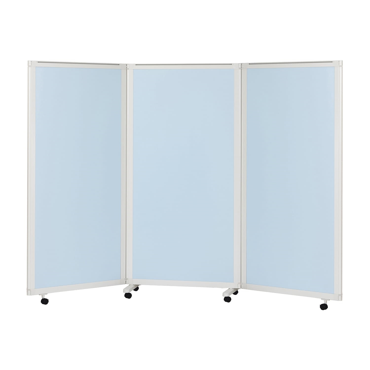 マツヨシキャスター付スクリーン(3連 衝立 24-8959-0702 スカイブルー MATSUYOSHI MY-N3587(270X180CM)