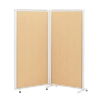 マツヨシ木目柄スクリーン(2連) 衝立 24-8961-0101 ナチュラル MATSUYOSHI MY-N3591(180X180CM)