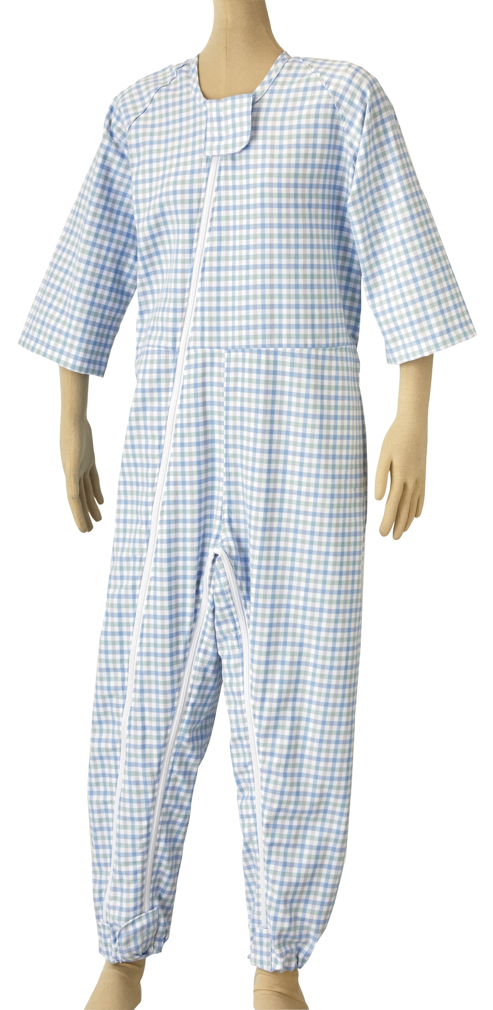 ツイルWファスナーII型 24-8843-0401 ブルー 松本ナース産業 4100(3L)ホックカバーツキ