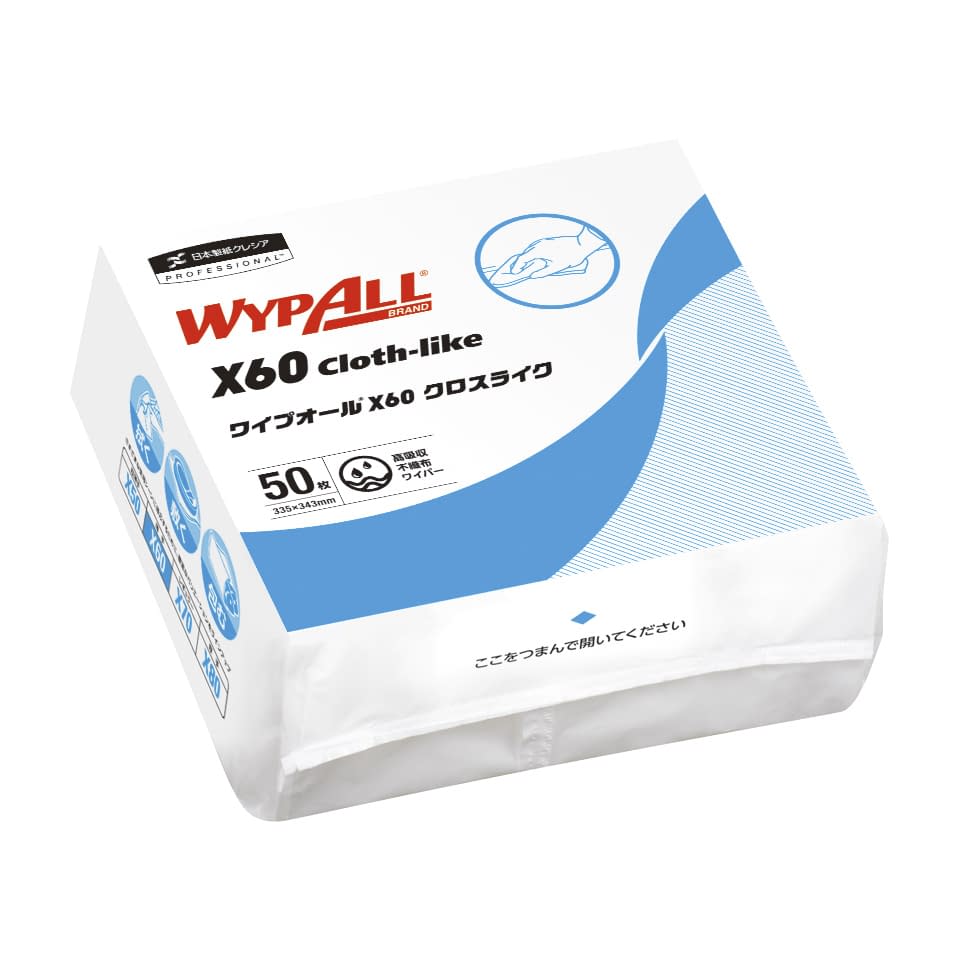ワイプオールX60クロスライク(4折 4つ折り 不織布ワイパー 24-8829-00 ワイプオール 60565(50マイX18パック)