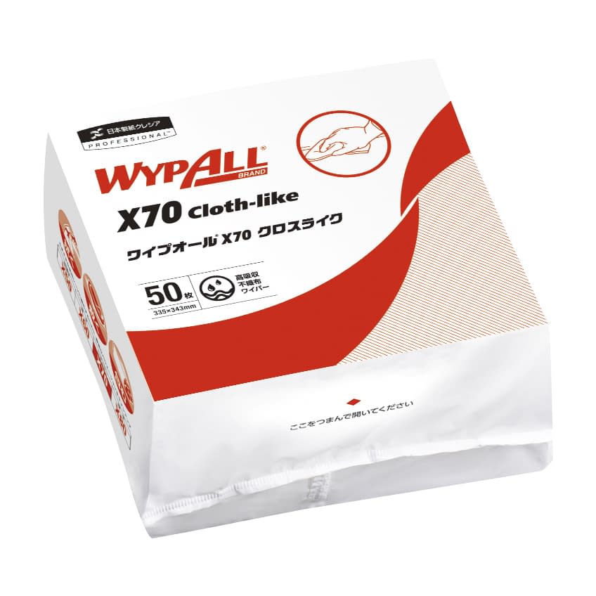 ワイプオールX70クロスライク(4折 4つ折り 不織布ワイパー 24-8830-00 ワイプオール 60575(50マイX18パック)