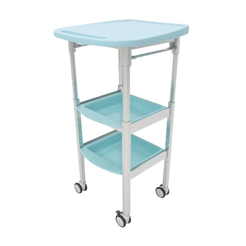 マツヨシ昇降式ワゴン(PCタイプ) PCタイプ カート(回診車) 24-8634-01 MATSUYOSHI MY-LFWG01B(ブルー)