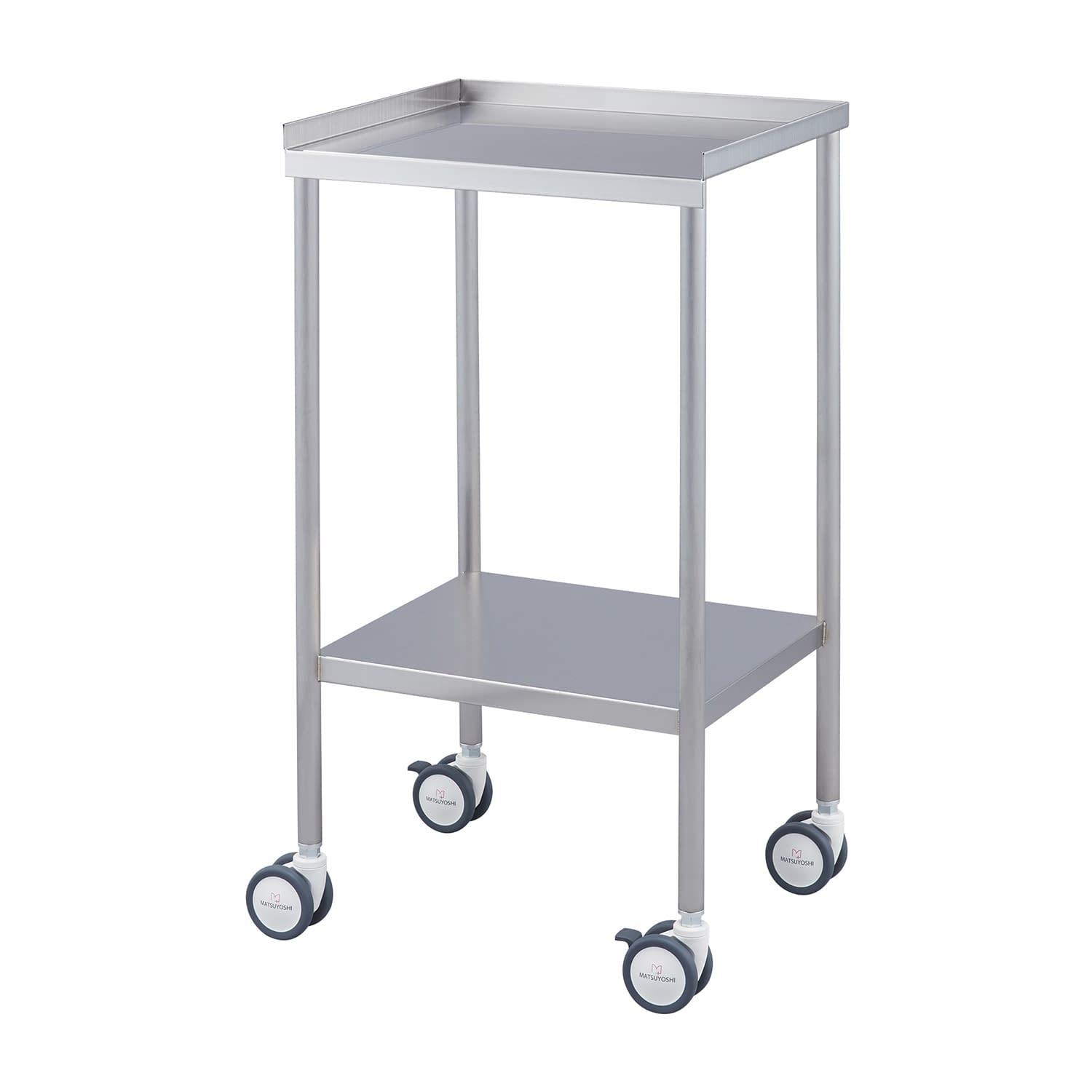 マツヨシ ヘアラインワゴン(2段) 2段 カート(回診車) 24-8635-00 MATSUYOSHI HLW-A002(45X37X80CM)