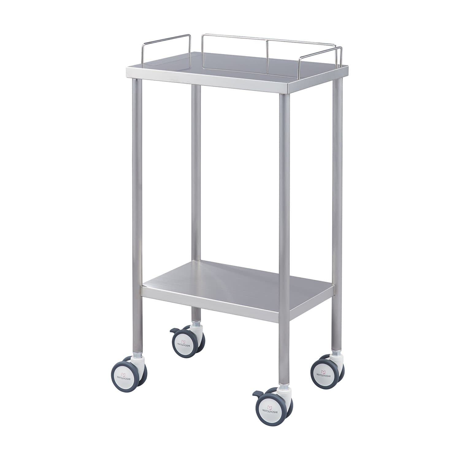 マツヨシ ヘアラインワゴン(2段) 2段 カート(回診車) 24-8635-02 MATSUYOSHI HLW-A005(45X30X80CM)