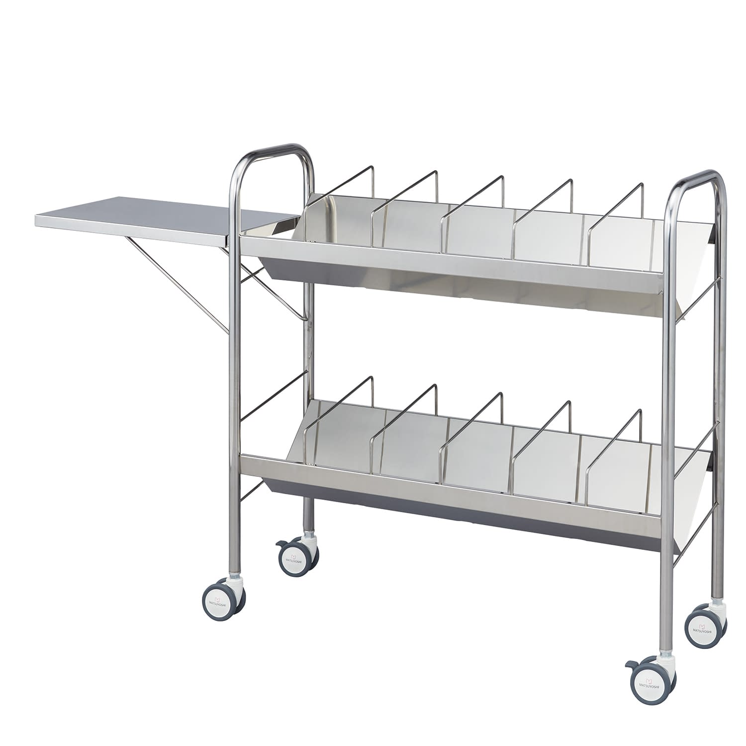 マツヨシ サイレントカルテワゴン 大・サイドテーブル付 ファイルワゴン 24-8639-01 MATSUYOSHI SKW-002(ダイ･テーブルツキ)