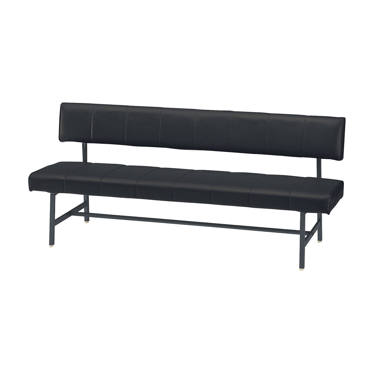 長イス(背付) 24-9127-0010 ネオブラック ニシキ工業 TEP-18A(180X54X76)