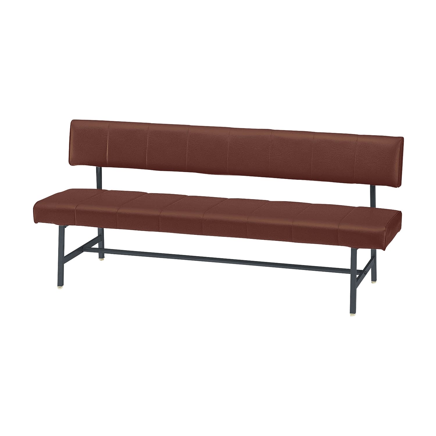 長イス(背付) 24-9127-0108 モカブラウン ニシキ工業 TEP-15A(150X54X76)