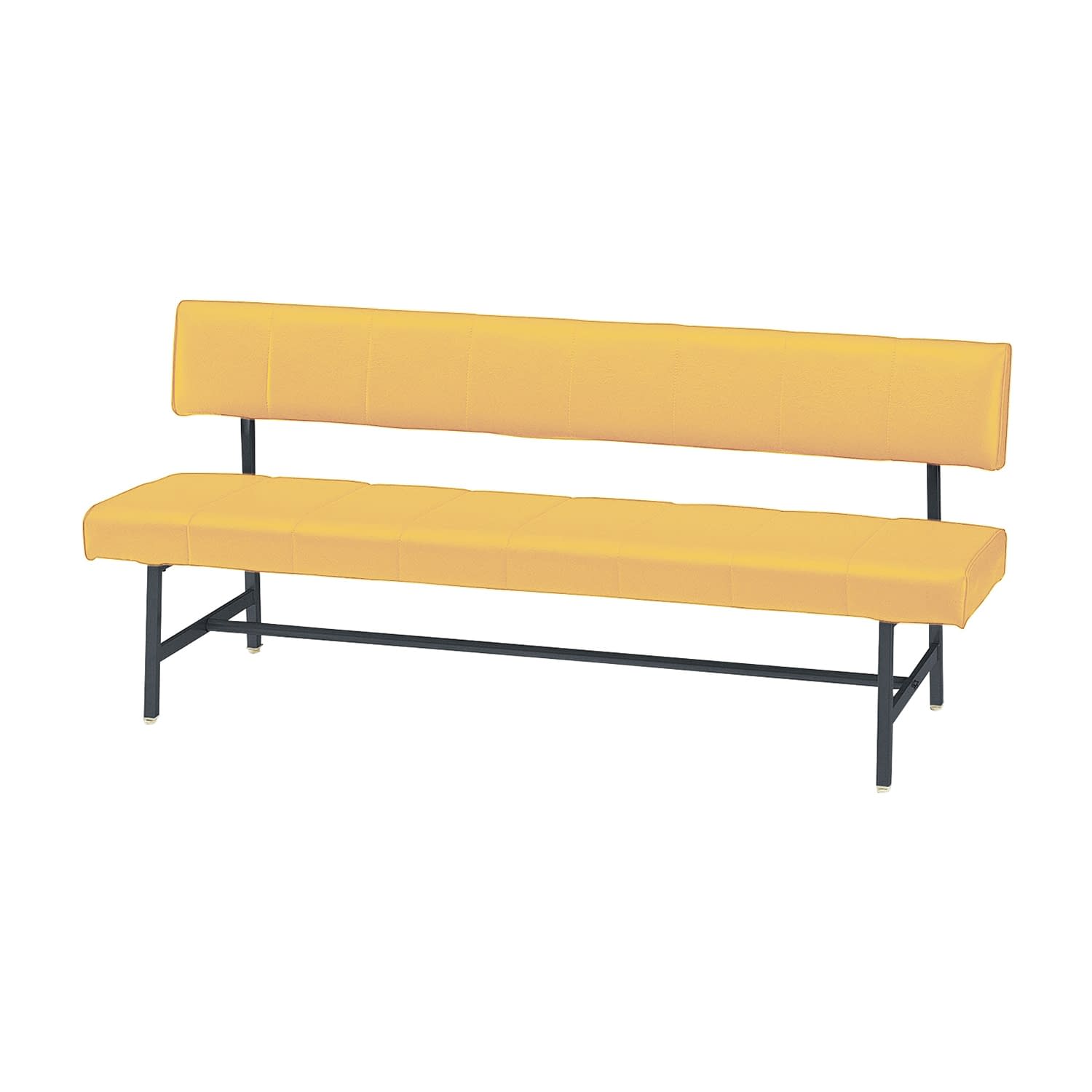 長イス(背付) 24-9127-0113 マスタードイエロー ニシキ工業 TEP-15A(150X54X76)