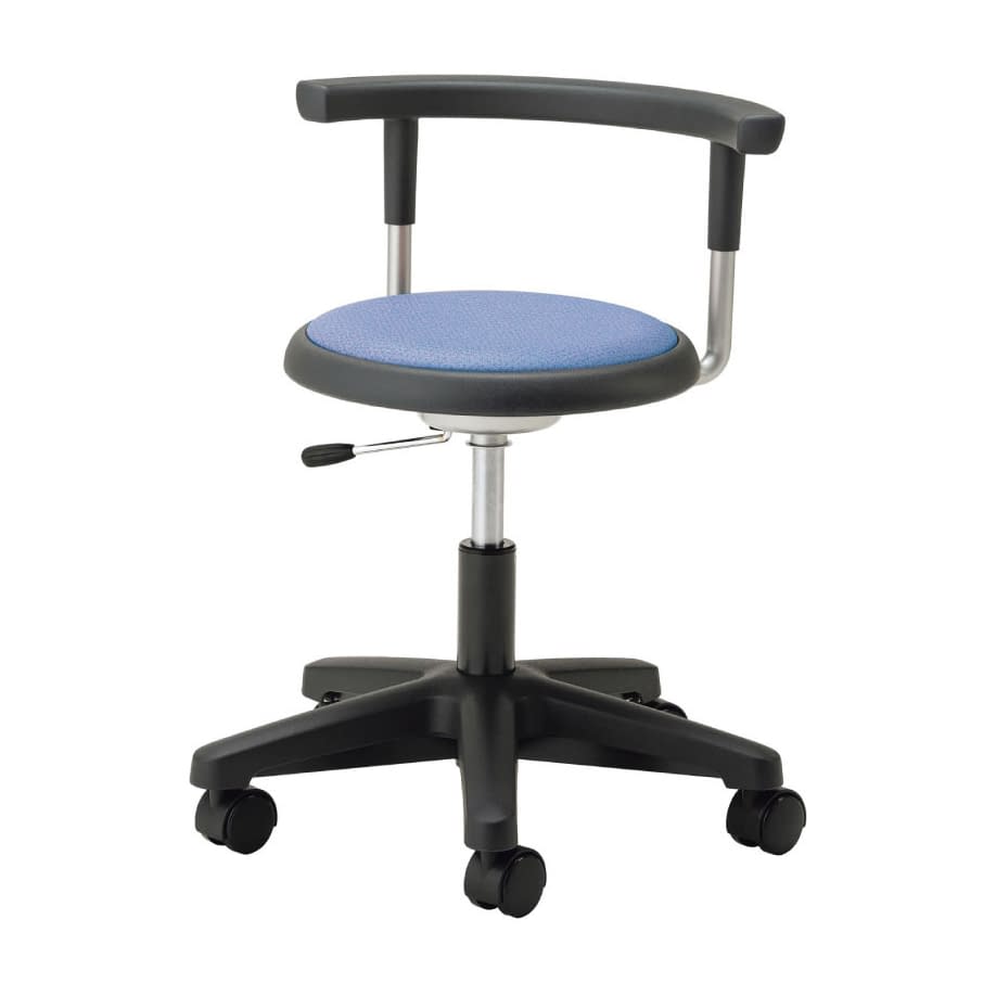 マツヨシ クランケチェア(背付) キャスタータイプ 診察椅子 24-9113-0001 ブルー MATSUYOSHI MY-N3520N(キャスタータイプ)