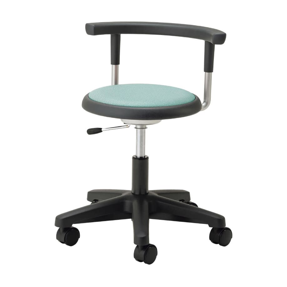 マツヨシ クランケチェア(背付) キャスタータイプ 診察椅子 24-9113-0002 グリーン MATSUYOSHI MY-N3520N(キャスタータイプ)