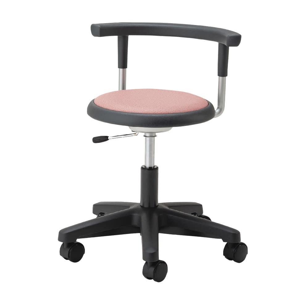 マツヨシ クランケチェア(背付) キャスタータイプ 診察椅子 24-9113-0004 ピンク MATSUYOSHI MY-N3520N(キャスタータイプ)