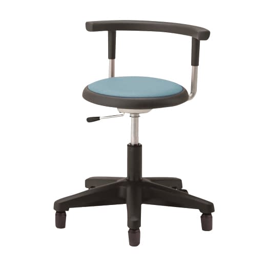 マツヨシ クランケチェア(背付) 固定ゴム脚タイプ 診察椅子 24-9113-0102 グリーン MATSUYOSHI MY-N3525N(コテイゴムアシ)