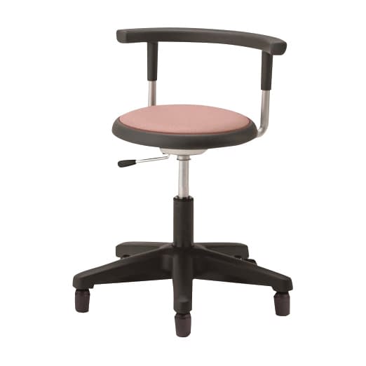 マツヨシ クランケチェア(背付) 固定ゴム脚タイプ 診察椅子 24-9113-0104 ピンク MATSUYOSHI MY-N3525N(コテイゴムアシ)