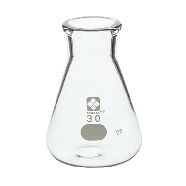 柴田 三角フラスコ(目安目盛付) 24-9108-02 柴田科学 30ML(010530-30A)