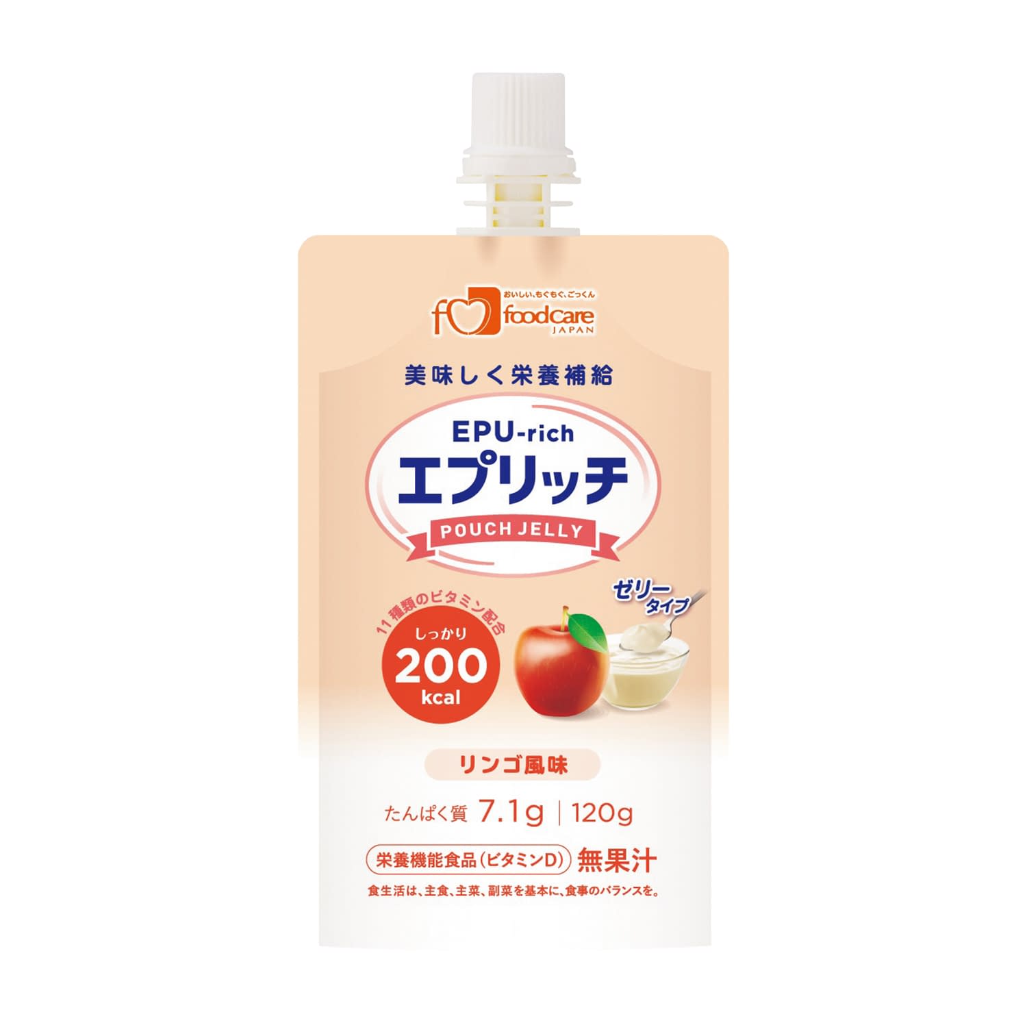 エプリッチパウチゼリー リンゴ風味 25-6695-02 フードケア リンゴフウミ(120G)36フクロ