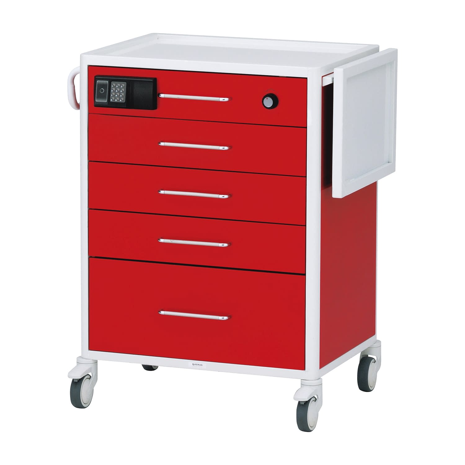 救急カート(ICタイプ)L ICタイプ、typeL、5段 エマージェンシーカート 24-9149-0105 レッド ケルン KC-1331(5ダン)