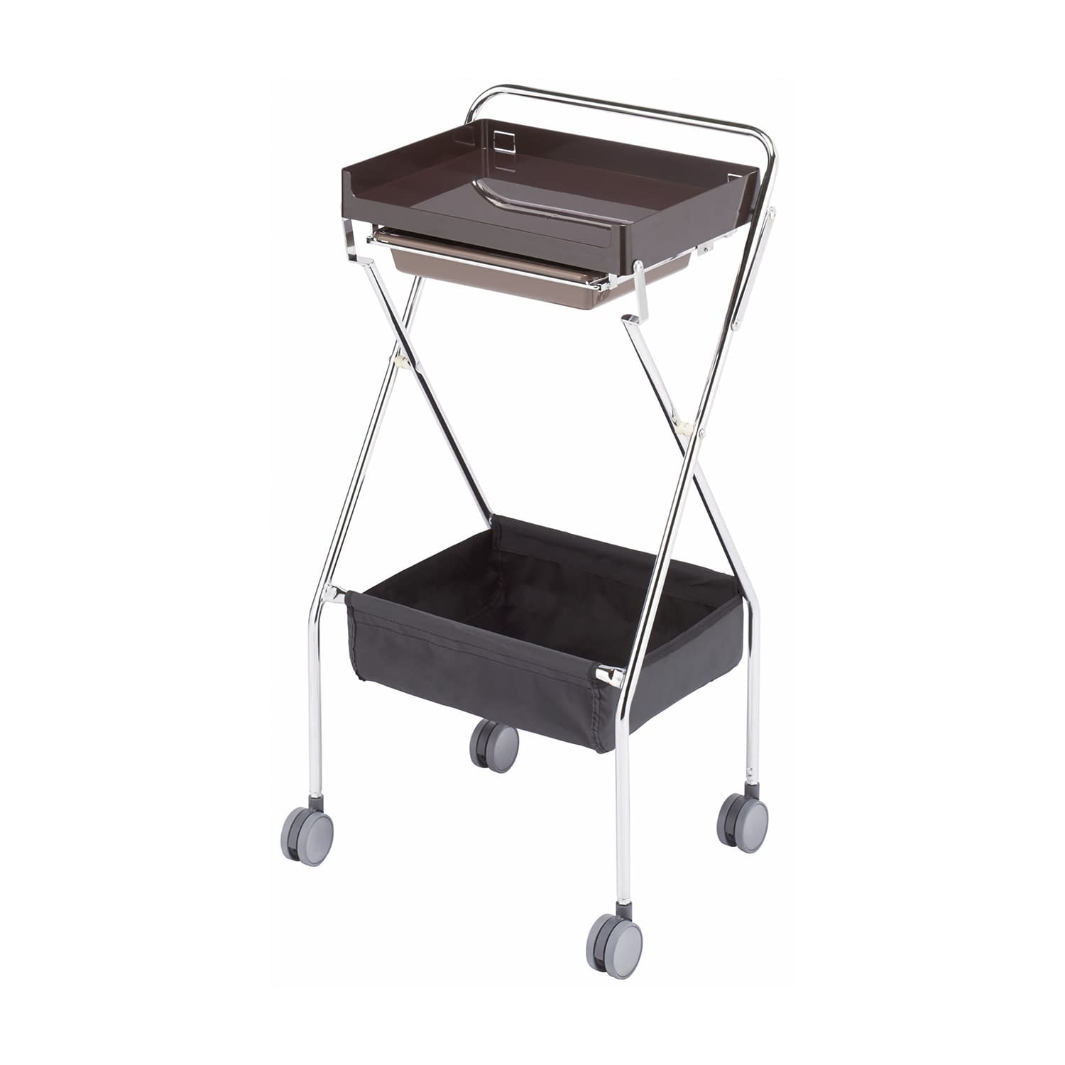 アプリワゴン(折りたたみ) 折りたたみ式 器械台 25-3439-05 アプリワゴン SN-AP016BR(ブラウン)
