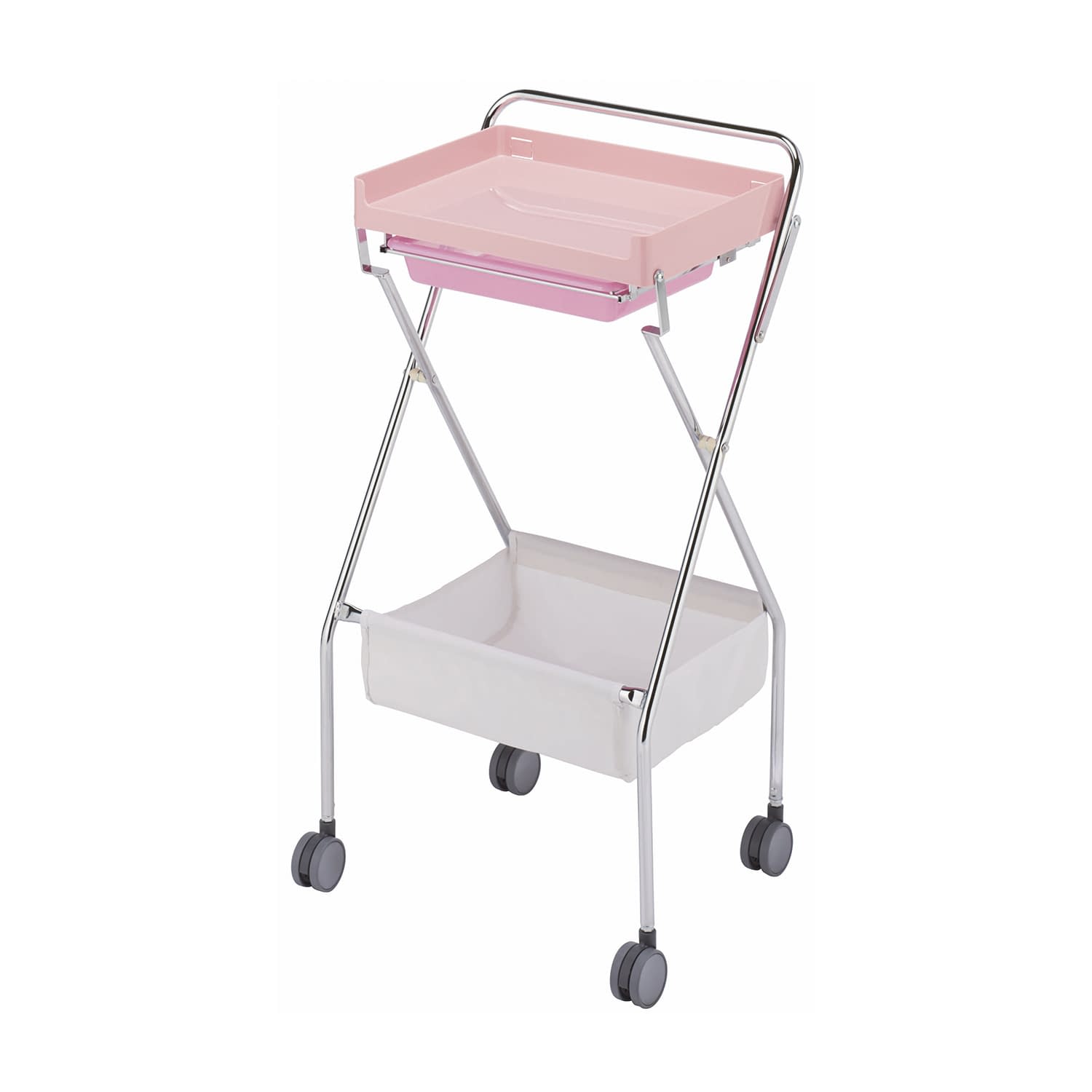アプリワゴン(折りたたみ) 折りたたみ式 器械台 25-3439-02 アプリワゴン SN-AP016P(ピンク)