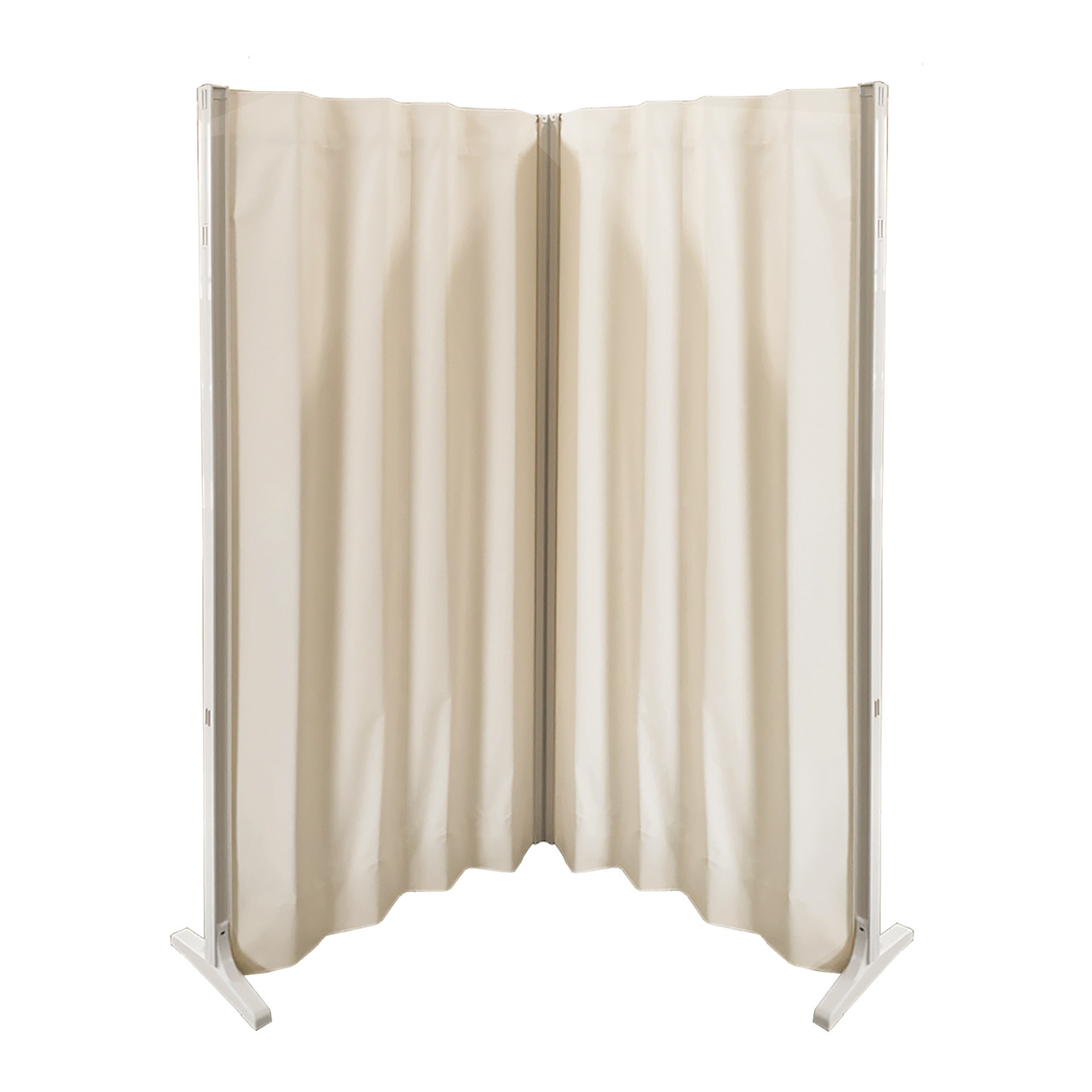 抗菌アコーディオンスクリーン(コーナ 25-7358-0105 ベージュ 東京ブラインド工業 W1500XD340XH1800MM