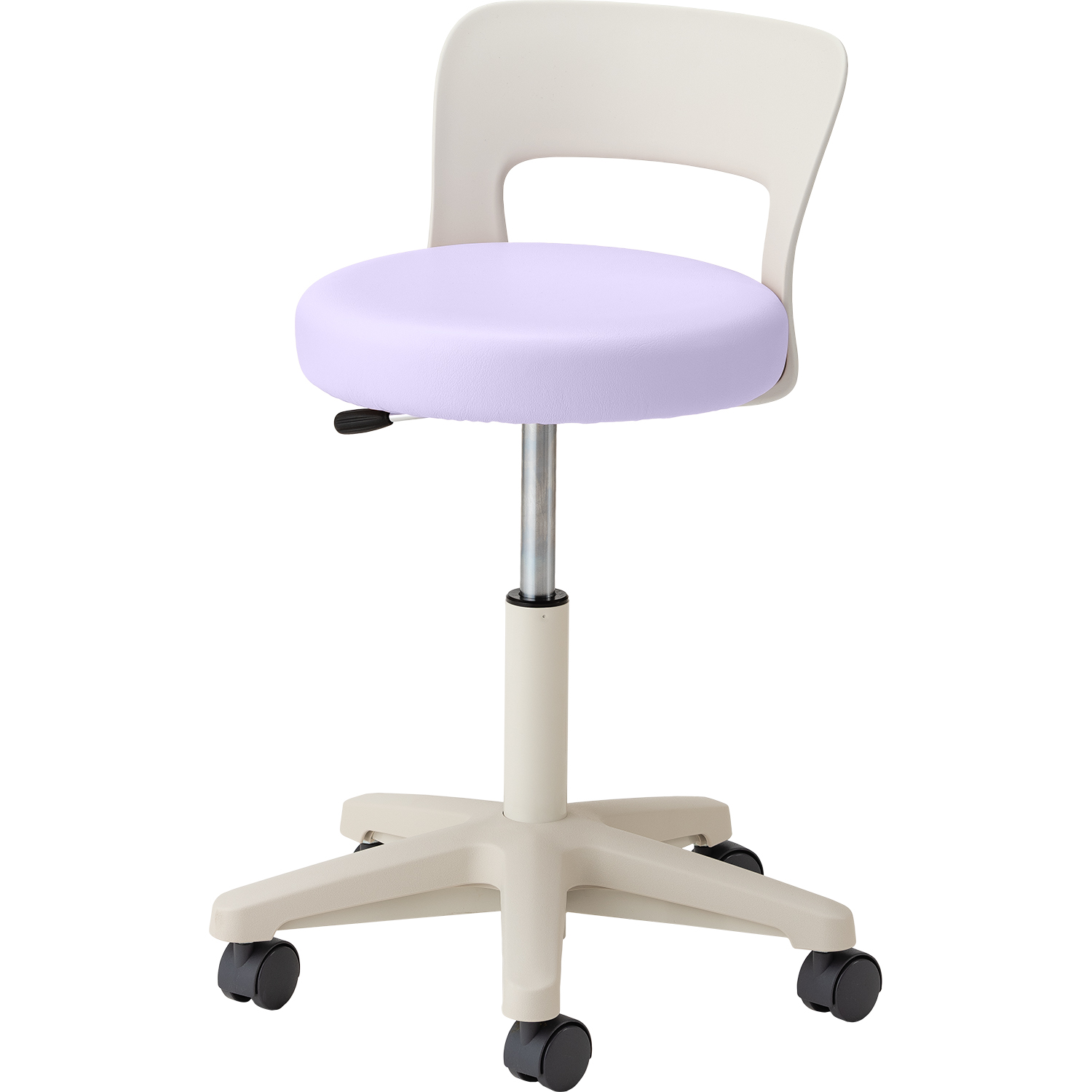 マツヨシ ナースチェア(ハイタイプ) 背付 丸椅子 25-2565-0002 ラベンダー MATSUYOSHI MY-N3260R(セツキ)