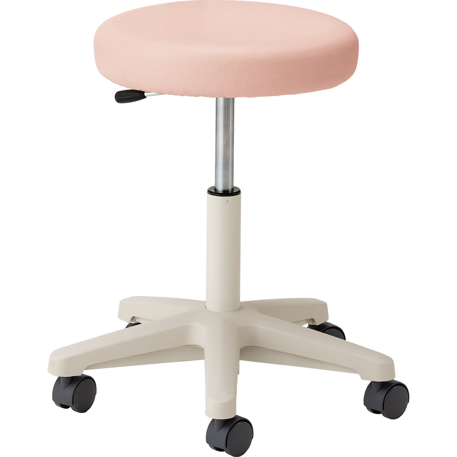 マツヨシ ナースチェア(ハイタイプ) 背なし 丸椅子 25-2565-0205 ピンク MATSUYOSHI MY-N3250R(セナシ)