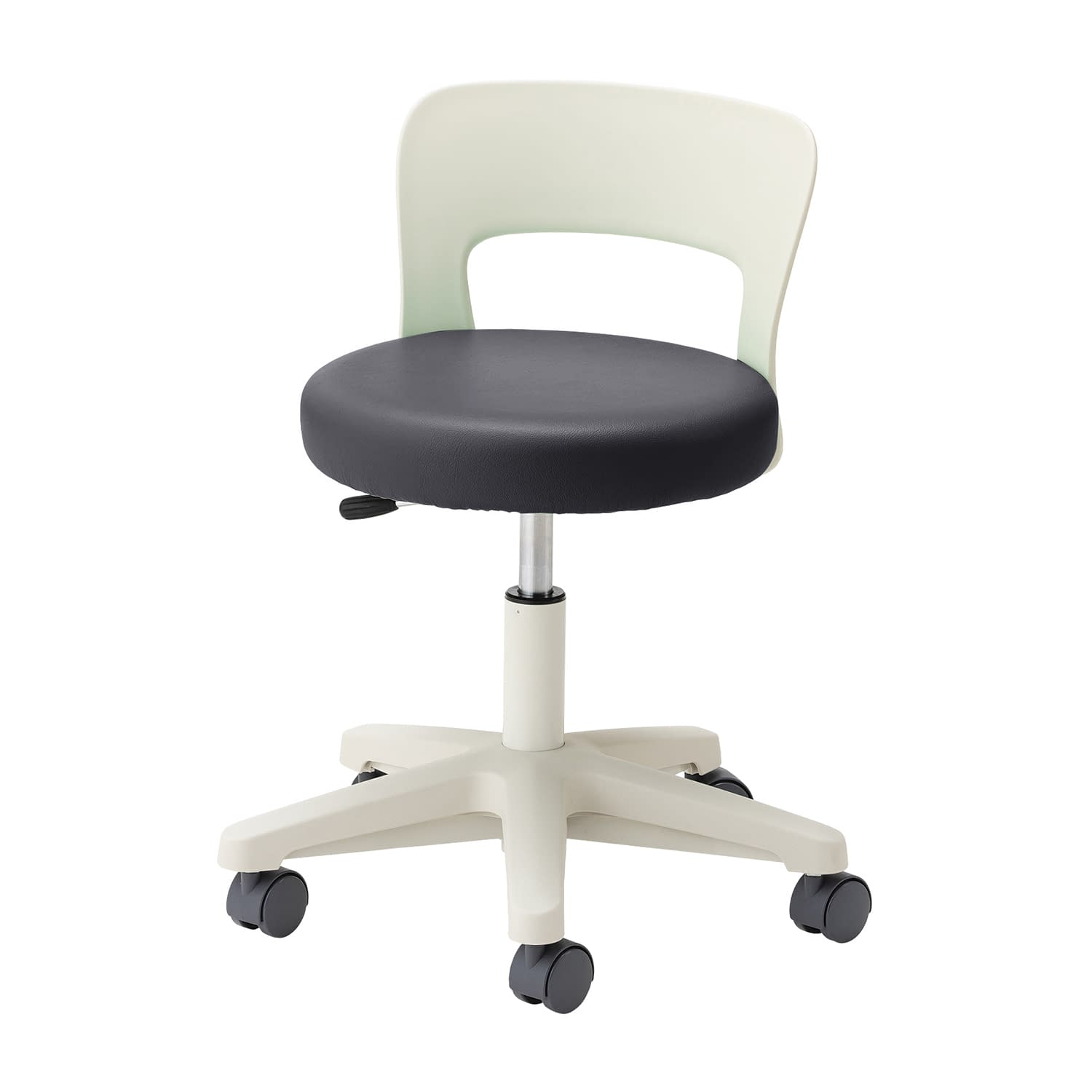 マツヨシ ナースチェア(背付) 背付 丸椅子 25-2566-0001 ブラック MATSUYOSHI MY-N3240R