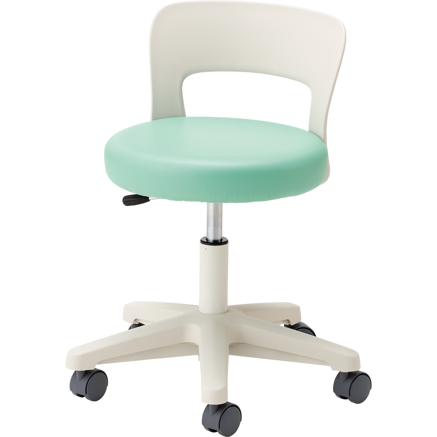 マツヨシ ナースチェア(背付) 背付 丸椅子 25-2566-0004 ミントグリーン MATSUYOSHI MY-N3240R
